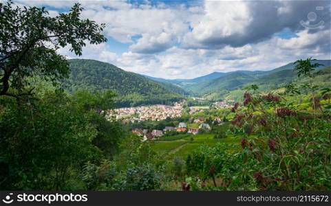 In the heights of Kaysersberg in the Vosges mountains in france