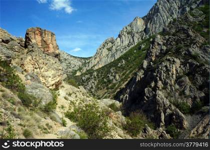 In the Kazankaya canyon in mountain region of Turkey