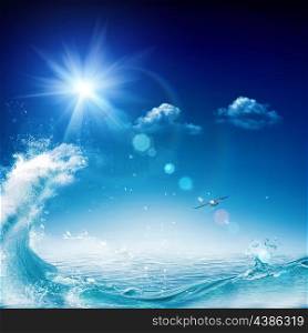 In the ocean, abstract environmental backgrounds for your design