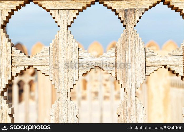 in the oman castle the terrace wood and the sky