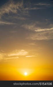 in the red blue sky cloud and sunrise orange color