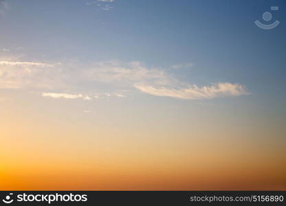 in the red blue sky cloud and sunrise orange color