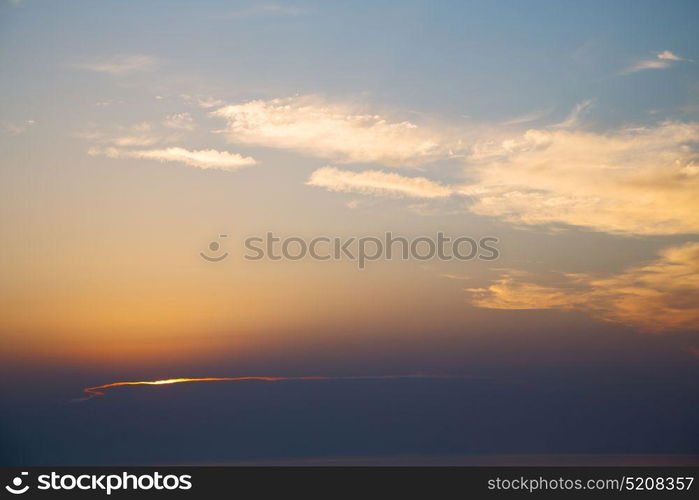 in the red blue sky cloud and sunrise orange color