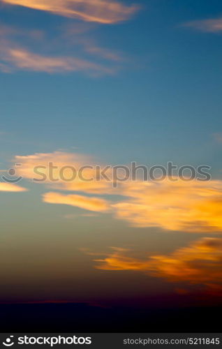 in the red blue sky cloud and sunrise orange color