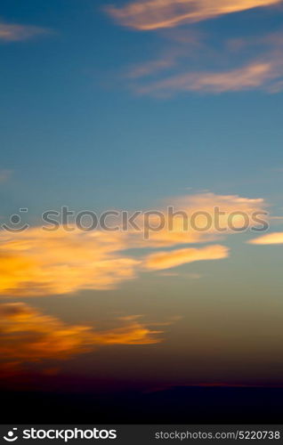 in the red blue sky cloud and sunrise orange color