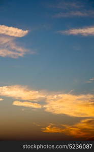 in the red blue sky cloud and sunrise orange color