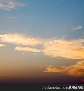 in the red blue sky cloud and sunrise orange color