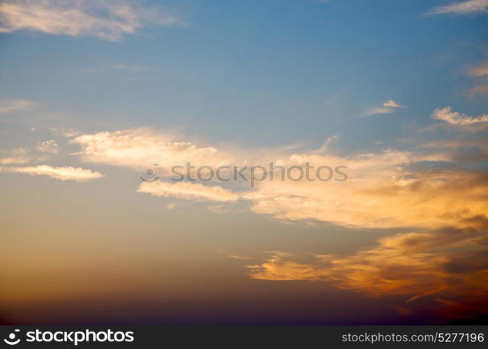 in the red blue sky cloud and sunrise orange color