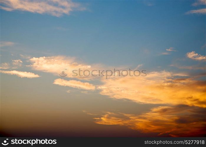 in the red blue sky cloud and sunrise orange color
