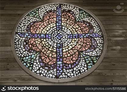 in the sanctuary of mont nebo jordan the colorful rose window and the wall
