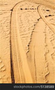 in the sand and direction texture oman desert track of some cars