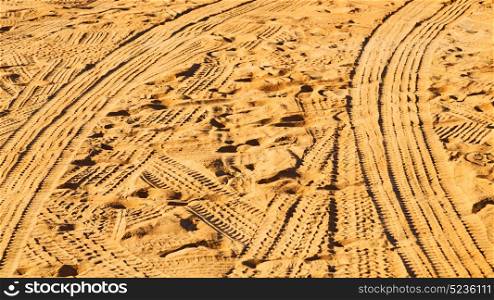 in the sand and direction texture oman desert track of some cars