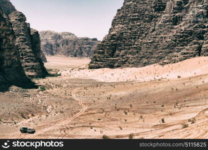 in the wadi rum desert of jordan sand and mountain adventure destination