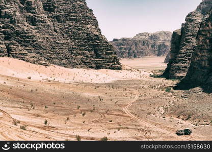 in the wadi rum desert of jordan sand and mountain adventure destination