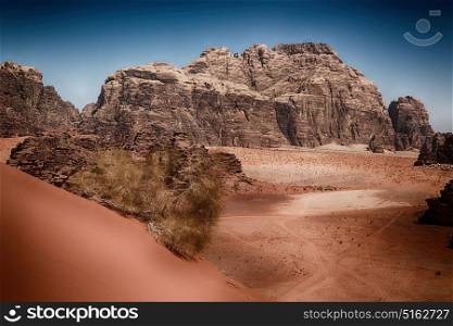 in the wadi rum desert of jordan sand and mountain adventure destination