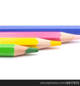 in the white background the color of pencil and the blur with empty space
