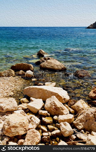 in thurkey antalya lycia way water rocks and sky near the nature