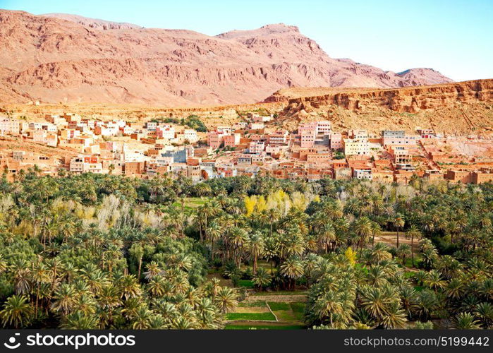 in todra gorge morocco africa and village