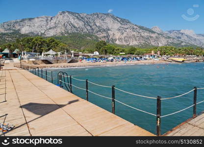 in turkey antalya the beautiful seashore beach water and sea for tourist relax