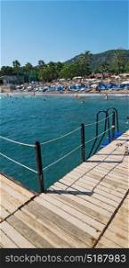 in turkey antalya the beautiful seashore beach water and sea for tourist relax