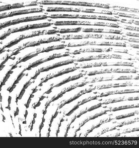 in turkey europe aspendos the old theatre abstract texture of step and gray