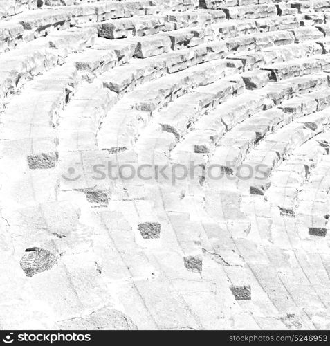 in turkey europe aspendos the old theatre abstract texture of step and gray