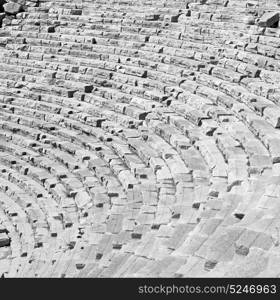 in turkey europe aspendos the old theatre abstract texture of step and gray