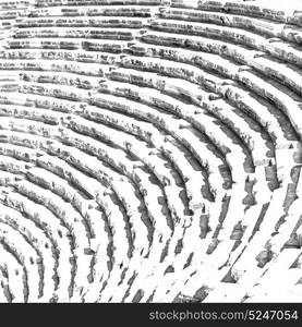 in turkey europe aspendos the old theatre abstract texture of step and gray