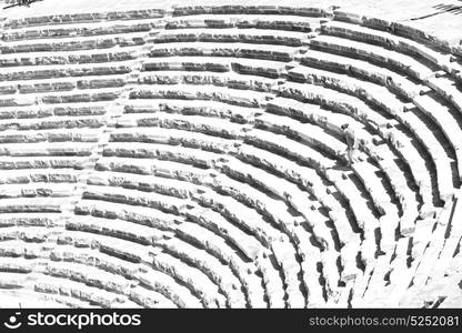 in turkey europe aspendos the old theatre abstract texture of step and gray