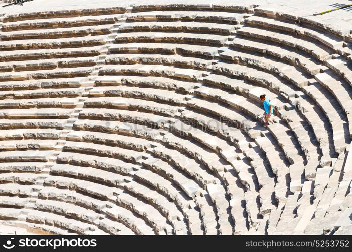 in turkey europe aspendos the old theatre abstract texture of step and gray