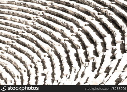 in turkey europe aspendos the old theatre abstract texture of step and gray