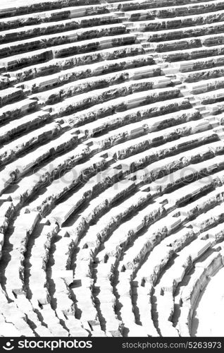 in turkey europe aspendos the old theatre abstract texture of step and gray