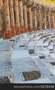 in turkey europe aspendos the old theatre abstract texture of step and gray