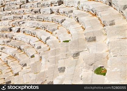 in turkey europe aspendos the old theatre abstract texture of step and gray