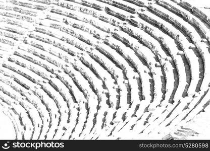 in turkey europe aspendos the old theatre abstract texture of step and gray