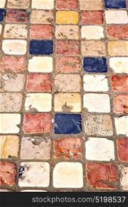 in varano borghi street lombardy italy varese abstract pavement of a curch and marble