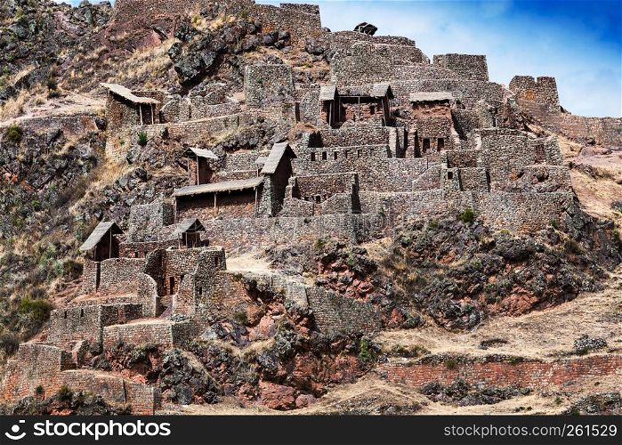 Inca ancient fortress in the mountains