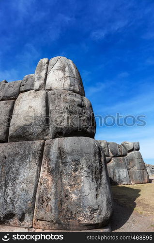 Inca old ruin stronghold on a sunny day