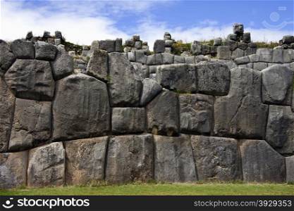 Inca stonework at Sacsayhuaman near Cuzco in Peru