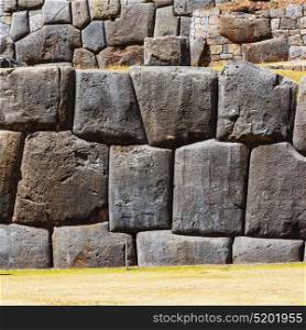 Inca wall in the city Macchu-Picchu,Peru