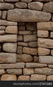 Incan style masonry window at Machu Picchu in Peru.. Commercial Photography