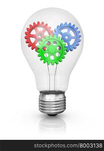 incandescent lamp which is located inside the color gears