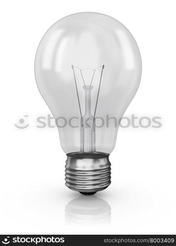 incandescent light bulb on a white background