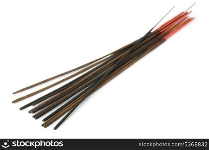 Incense aromatic sticks isolated on white