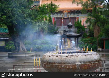 Incense burner in a temple in Hong Kong