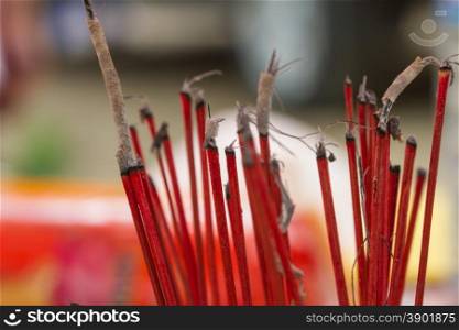 Incense sticks at the Temple in Thailand
