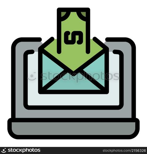 Incoming payment icon. Outline incoming payment vector icon color flat isolated. Incoming payment icon color outline vector