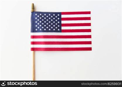 independence day, celebration, patriotism and holidays concept - close up of american flag at 4th july