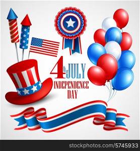 Independence Day holiday symbols. Vector illustration EPS 10. Independence Day holiday symbols. Vector illustration