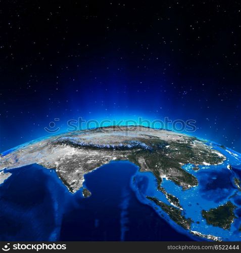India 3d rendering planet. India. Elements of this image furnished by NASA 3d rendering. India 3d rendering planet
